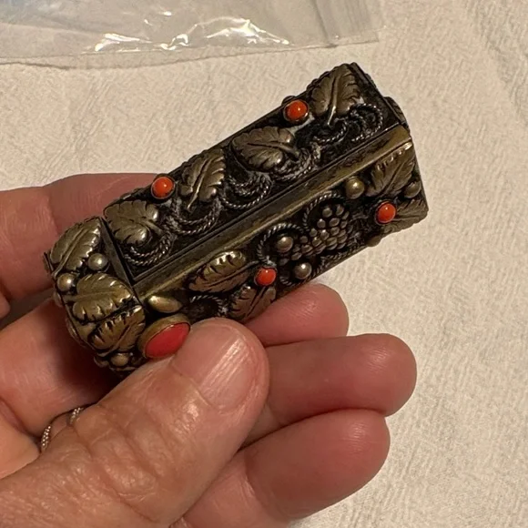 Vintage Silver and Red Lipstick Holder - Picture 8 of 10